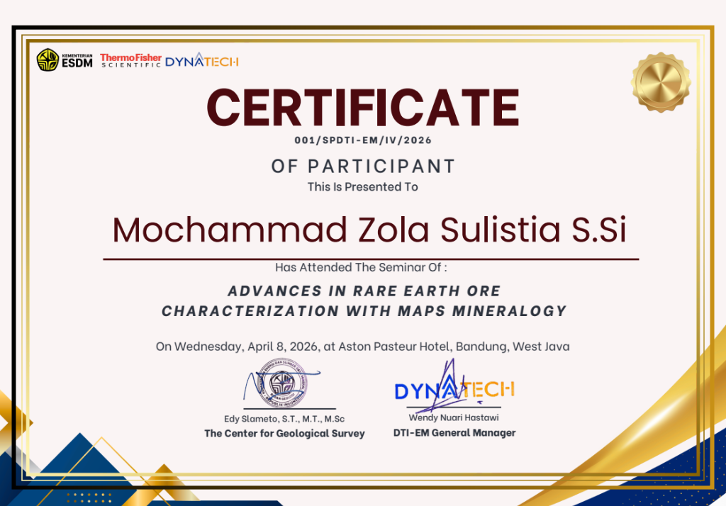 MAPS Mineralogy Seminar Certificate