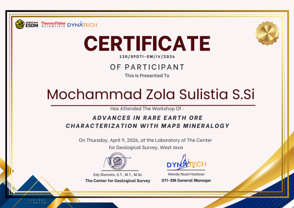 MAPS Mineralogy Workshop Certificate